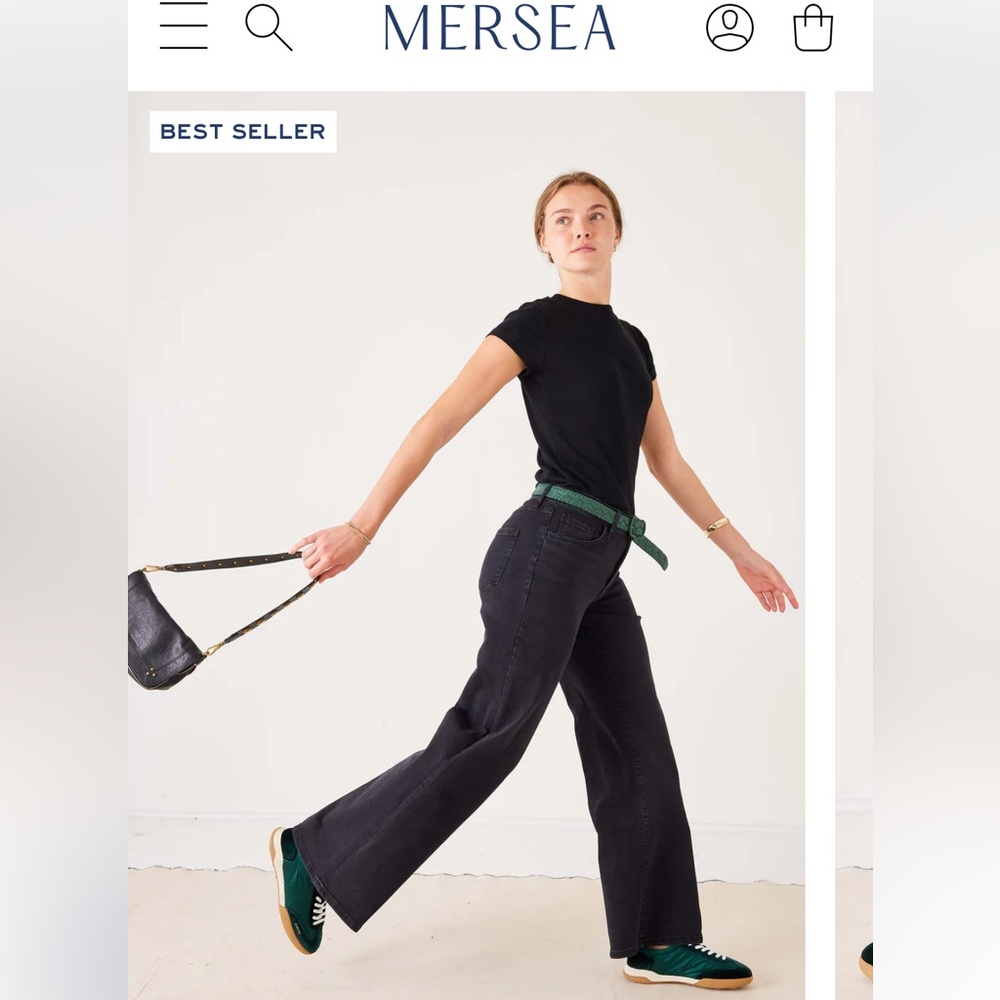 MERSEA Voyageur Kate Wide Leg Jeans COLOR:Stormy Size 33 NWT